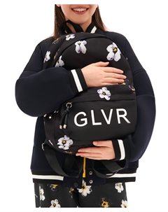 Рюкзак с контрастным объемным принтом черный для девочки Gulliver