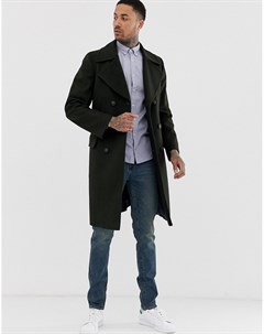 Длинное двубортное шерстяное пальто Tommy hilfiger
