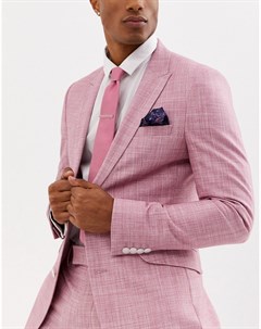 Розовый галстук платок для нагрудного кармана и булавка Moss London Moss bros