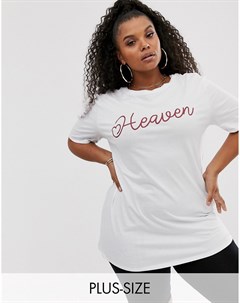 Белая свободная футболка с надписью heaven Pink clove
