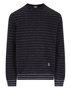 Полосатый свитер с вышитым логотипом, синий Loewe