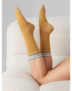 Носки женские коричневые с рисунком в виде полосок Mark formelle