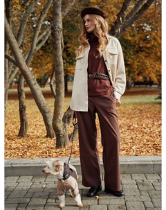 Брюки женские коричневые в клетку Mark formelle