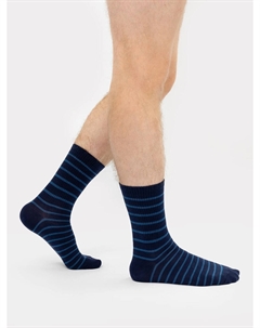 Носки мужские классические темно-синие в серую полоску Mark formelle