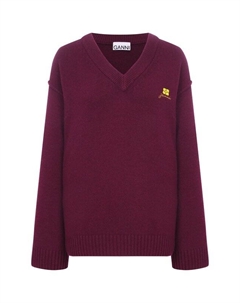 Свитер из шерсти и вискозы Ganni