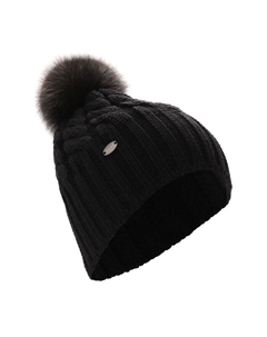 Шерстяная шапка Mona с отделкой из соболя Black sable
