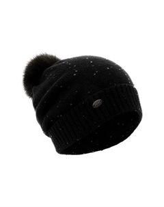 Шапка из кашемира и шелка с отделкой из соболя Black sable