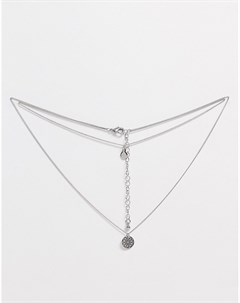 Серебристое ожерелье в несколько рядов Asos design