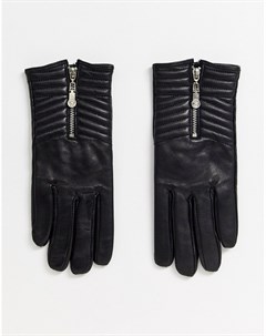 Черные кожаные перчатки River island