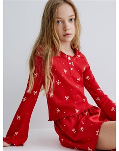 Новогодняя пижама с принтом для девочек Sela