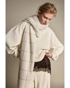 Шарф в клетку с бахромой Befree