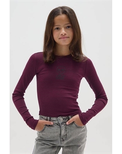 Лонгслив хлопковый укороченный с принтом Ovs