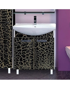 Тумба с раковиной Джулия 85 прямая, черная краколет Misty