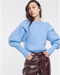 Голубой вязаный свитер Weekday