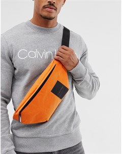 Оранжевая сумка кошелек на пояс с логотипом Item Story Calvin klein