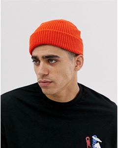Оранжевая шапка бини из вафельного трикотажа Asos design