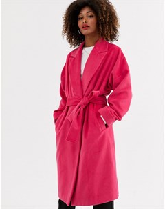 Пальто с добавлением шерсти и поясом Unique21