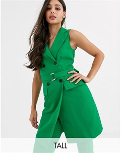 Зеленый пиджак без рукавов с поясом от комплекта Missguided tall