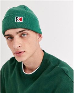 Зеленая шапка бини с логотипом Karl kani