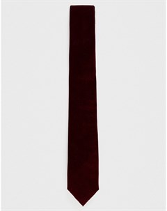 Бордовый бархатный галстук Topman