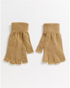 Бежевые перчатки без пальцев Asos design