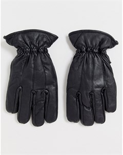 Черные кожаные перчатки Bellfield
