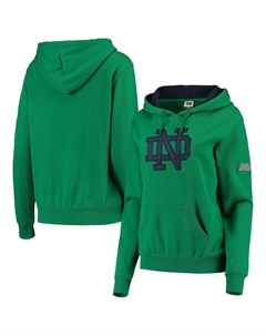 Женский пуловер с капюшоном и большим логотипом Kelly Green Notre Dame Fighting Irish Stadium athletic