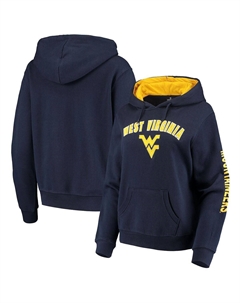 Женский пуловер с капюшоном темно-синего цвета West Virginia Mountaineers Loud and Proud, темно-синий Colosseum