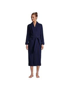 Женский длинный хлопковый махровый халат для спа-ванны Lands' end
