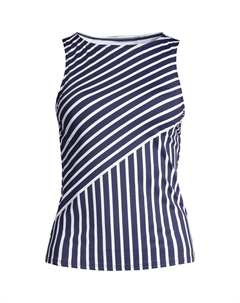 Женский купальник-танкини больших размеров с DD-чашкой, устойчивый к хлору, с высоким воротом, UPF 50, скромный топ-танкини Lands' end