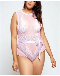 Нижнее белье-боди из кружева и сетки с цветочной аппликацией, только онлайн Icollection