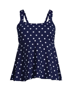 Женский топ-танкини с овальным вырезом и мастэктомией, комфортные регулируемые ремни Lands' end