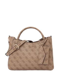 Сумка-шоппер BRENTON SML GIRLFRIEND SATCHEL, Brown/Light brown Guess