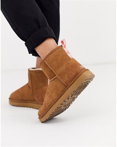 Сапоги каштанового цвета с коралловыми вставками Classic Mini II Ugg