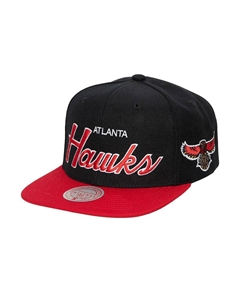 Мужская черная кепка Snapback Atlanta Hawks Hardwood Classics MVP Team Script 2.0 Mitchell and ness