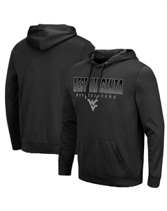 Мужская черная толстовка с капюшоном west virginia mountaineers blackout 3.0 pullover, черный Colosseum