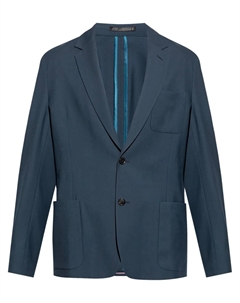 Шерстяной однобортный пиджак, синий Paul smith