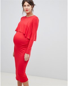 Красное платье миди 2 в 1 Bluebelle maternity