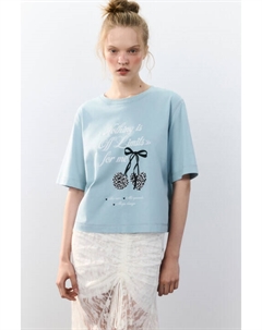 Футболка oversize укороченная с принтом Befree