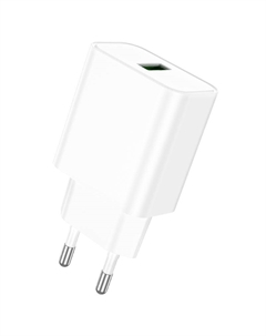 Сетевое зарядное устройство Borofone BA72A Spring 18 Вт, USB, EU, Quick Charge, белый (6974443388558)