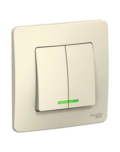 Выключатель Schneider Electric BLANCA, 2кл., индикатор/подсветка, скрытый монтаж, механизм с накладкой без рамки, молочный (BLNVS006512) Schneider electric