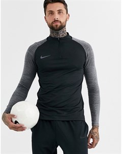 Черный свитер на молнии с контрастными рукавами Nike football