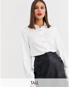 Блузка с завязками на рукавах и поясом Кремовый Fashion union tall