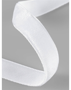 Лента бархатная, 10 мм, 18±1 м, белая №01 Арт узор