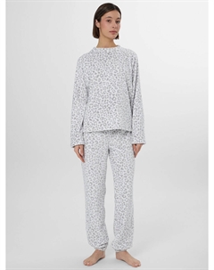 Комплект женский домашний белый с леопардовым принтом Mark formelle
