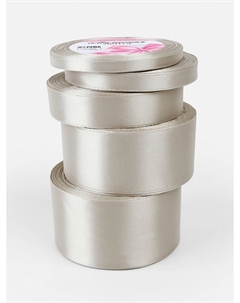 Атласная лента, набор 5 шт., 6/10/20/40/50 мм, 23±1 м, светло-серая №179 Арт узор