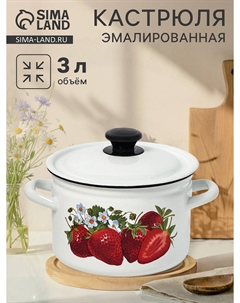 Кастрюля эмалированная, 3 л, d=19.2 см, цилиндрическая, белая Nobrand