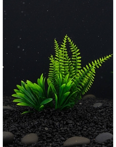 Растение искусственное аквариумное, на подставке под камень, 17×14×16 см Пижон аква