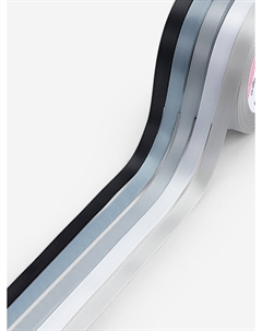 Атласная лента, набор 5 шт., 10 мм, 23±1 м, серая, черная Арт узор