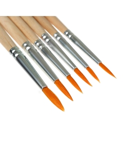 Набор кистей для рисования, нейлон, 6 штук: №1, 2, 3, 4, 5, 6, круглые, деревянная ручка, международный размер Calligrata